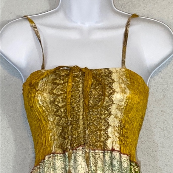 Sans Souci 100% Silk Boho Tiered Twirling Sundress - Picture 6 of 9